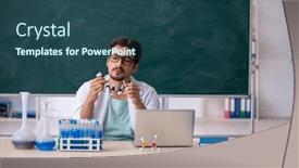  Presentation with chemist - Presentation enhanced with young-male-chemist-in-front background and a ocean colored foreground