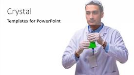  Presentation with chemist - PPT layouts with young-male-chemist-isolated background and a white colored foreground