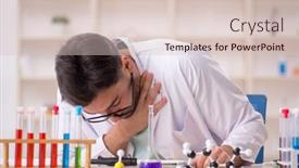  Presentation with lab - Presentation theme consisting of young-male-chemist-sitting background and a lemonade colored foreground