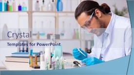  Presentation with chemist - Slide deck enhanced with young-male-chemist-working background and a lemonade colored foreground