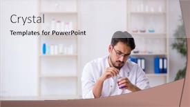  Presentation with chemist - Presentation theme with young-male-chemist-working background and a white colored foreground