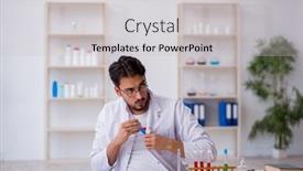  Presentation with lab - PPT theme with young-male-chemist-working background and a light gray colored foreground