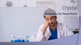  Presentation with chemist - PPT layouts having young-male-chemist-working background and a lemonade colored foreground