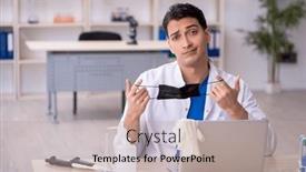  Presentation with chemist - Slide set having young-male-chemist-working background and a coral colored foreground