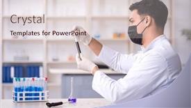  Presentation with chemist - Slide deck with young-male-chemist-working background and a lemonade colored foreground