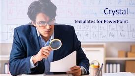  Presentation with table chemistry - Audience pleasing PPT theme consisting of young male chemistry teacher backdrop and a sky blue colored foreground