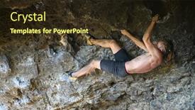  Presentation with rock climber - Cool new slides with young-male-climber-does-bouldering backdrop and a wine colored foreground