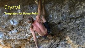 Presentation with rock climber - Cool new PPT layouts with young-male-climber-does-bouldering backdrop and a tawny brown colored foreground
