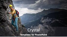  Presentation with rock climbing - Beautiful slide set featuring young-male-climber backdrop and a dark gray colored foreground