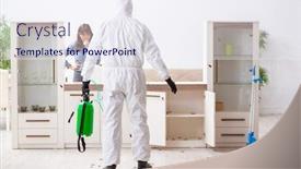  Presentation with pest - Colorful theme enhanced with young-male-contractor-and-female backdrop and a sky blue colored foreground