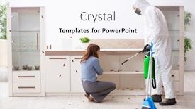  Presentation with pest control - Beautiful slides featuring young-male-contractor-and-female backdrop and a sky blue colored foreground