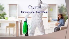  Presentation with pest control - Theme having young-male-contractor-and-female background and a sky blue colored foreground