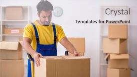  Presentation with contractor - Slides enhanced with young-male-contractor-doing-home background and a white colored foreground