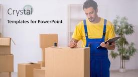  Presentation with home inspections - Slides with young-male-contractor-doing-home background and a  colored foreground