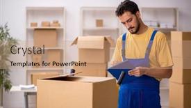  Presentation with contractor - Theme featuring young-male-contractor-doing-home background and a coral colored foreground