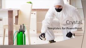  Presentation with pest control - Presentation design consisting of young-male-contractor-doing-pest background and a lemonade colored foreground