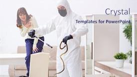  Presentation with contractor - Presentation with young-male-contractor-exterminating-snakes background and a sky blue colored foreground