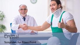  Presentation with old young - Audience pleasing theme consisting of young-male-contractor-visiting-old backdrop and a teal colored foreground