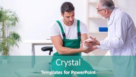  Presentation with old young - PPT theme with young-male-contractor-visiting-old background and a teal colored foreground