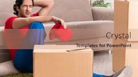  Presentation with contractor - PPT layouts consisting of young-male-contractor-with-boxes background and a coral colored foreground