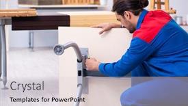  Presentation with contractor - Slide deck with young-male-contractor-working background and a light gray colored foreground