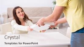  Presentation with courier - Presentation with young-male-courier-delivering-pizza background and a lemonade colored foreground