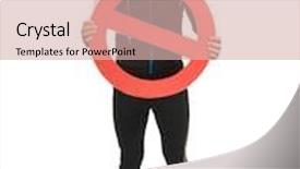  Presentation with cyclist - Presentation theme featuring young male cyclist holding road sign isolated on white background background and a lemonade colored foreground