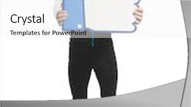  Presentation with cyclist - Amazing presentation theme having young male cyclist holding thumb-up sign backdrop and a white colored foreground