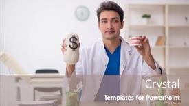  Presentation with dentist - PPT theme having young-male-dentist-in-remuneration background and a coral colored foreground