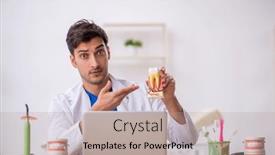  Presentation with clinic - PPT layouts with young-male-dentist-working background and a coral colored foreground