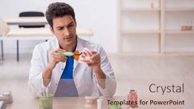  Presentation with clinic - Presentation theme consisting of young-male-dentist-working background and a soft green colored foreground