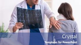  Presentation with female - Theme with young-male-doctor-and-female and a ocean colored foreground