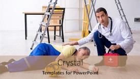  Presentation with old young - Theme with young-male-doctor-and-old background and a coral colored foreground