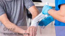  Presentation with old young - Presentation theme consisting of young-male-doctor-and-old background and a coral colored foreground