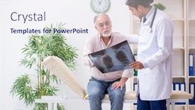  Presentation with old young - Slide deck enhanced with young-male-doctor-and-old background and a sky blue colored foreground