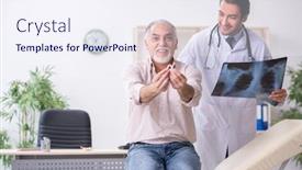  Presentation with old young - Presentation theme having young-male-doctor-and-old background and a sky blue colored foreground