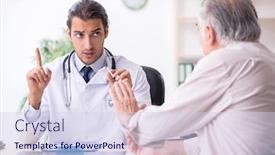  Presentation with old young - PPT theme featuring young-male-doctor-and-old background and a sky blue colored foreground