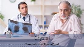  Presentation with old young - Cool new presentation theme with young-male-doctor-and-old backdrop and a seafoam green colored foreground