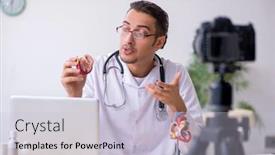  Presentation with cardiologist - Colorful slide deck enhanced with young-male-doctor-cardiologist-recording backdrop and a lemonade colored foreground