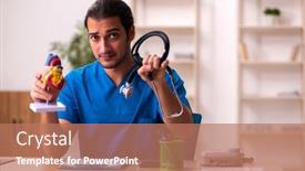  Presentation with cardiologist - Cool new theme with young-male-doctor-cardiologist-working backdrop and a coral colored foreground