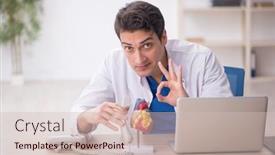  Presentation with cardiologist - Slide deck enhanced with young-male-doctor-cardiologist-working background and a soft green colored foreground