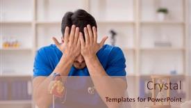  Presentation with cardiologist - Presentation theme with young-male-doctor-cardiologist-working background and a coral colored foreground