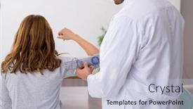  Presentation with joint - Slides enhanced with young-male-doctor-checking-woman background and a lemonade colored foreground