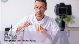 Presentation with blog - Presentation theme with young-male-doctor-dentist-recording background and a light blue colored foreground