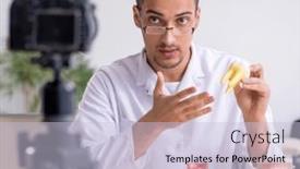  Presentation with blog - PPT theme with young-male-doctor-dentist-recording background and a lemonade colored foreground