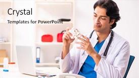  Presentation with ghost human skull - Audience pleasing slide deck consisting of young male doctor with human' backdrop and a sky blue colored foreground