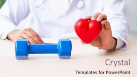  Presentation with sport - Beautiful slide deck featuring young male doctor in sport and dieting concept backdrop and a lemonade colored foreground