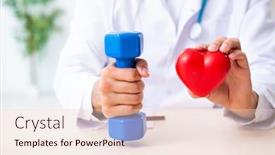  Presentation with sport - Colorful slide set enhanced with young male doctor in sport and dieting concept backdrop and a lemonade colored foreground