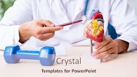  Presentation with sport - Cool new PPT theme with cardiac rehabilitation - young male doctor in sport backdrop and a lemonade colored foreground