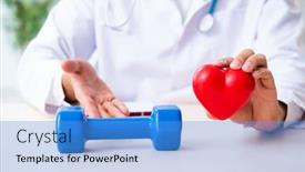  Presentation with sport - Cool new PPT theme with cardiac rehabilitation - young male doctor in sport backdrop and a teal colored foreground